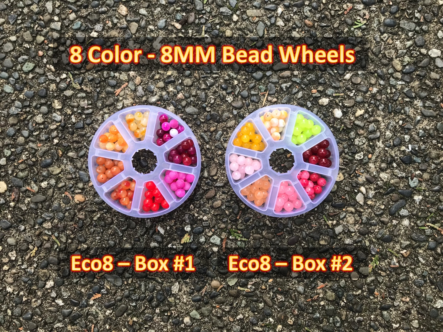 8 Color - 120 Count - 8mm Fishing Bead Wheel Combo Box Sets