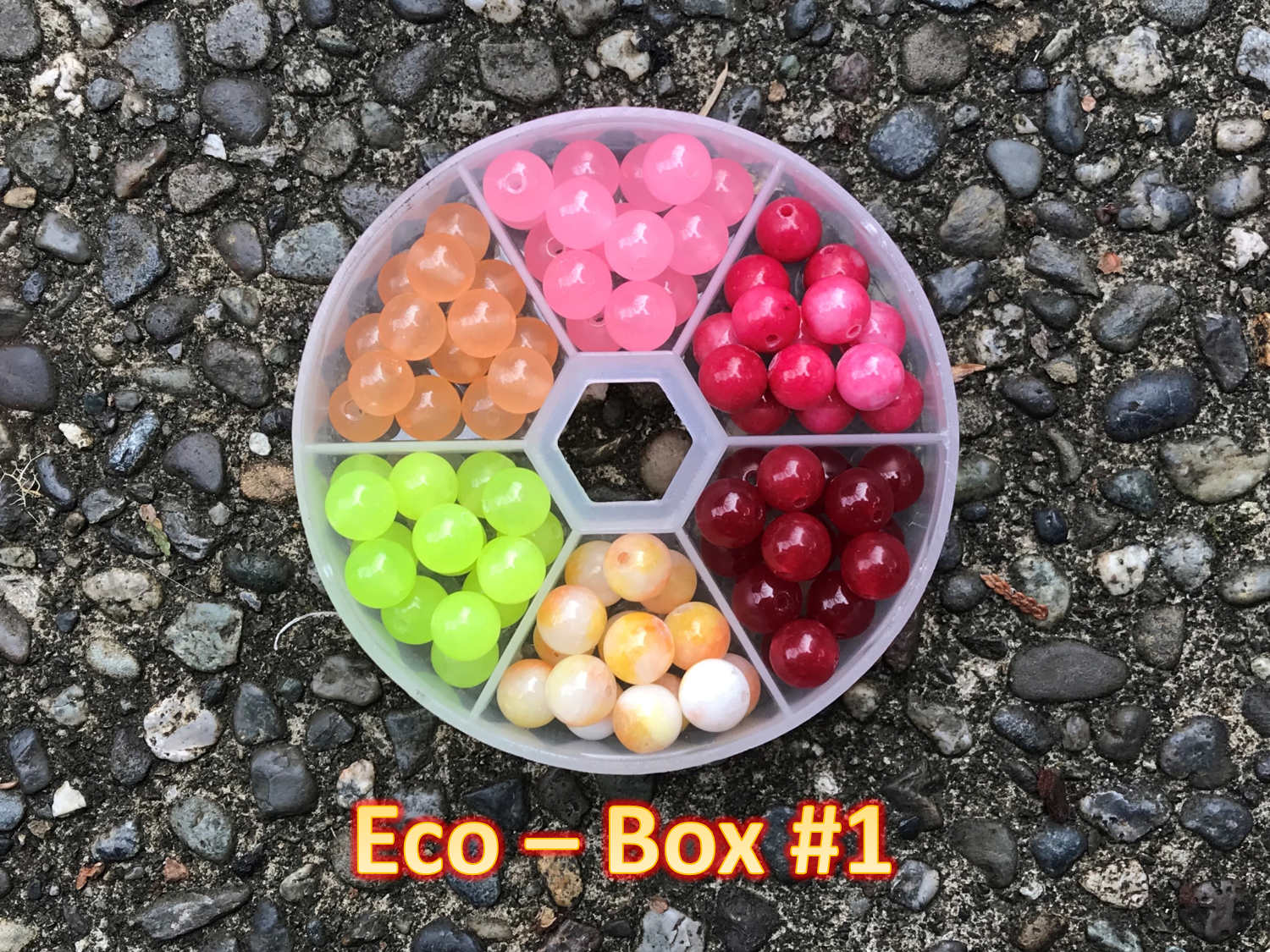 10 Color - 200 Count - 8mm Fishing Bead Combo Box