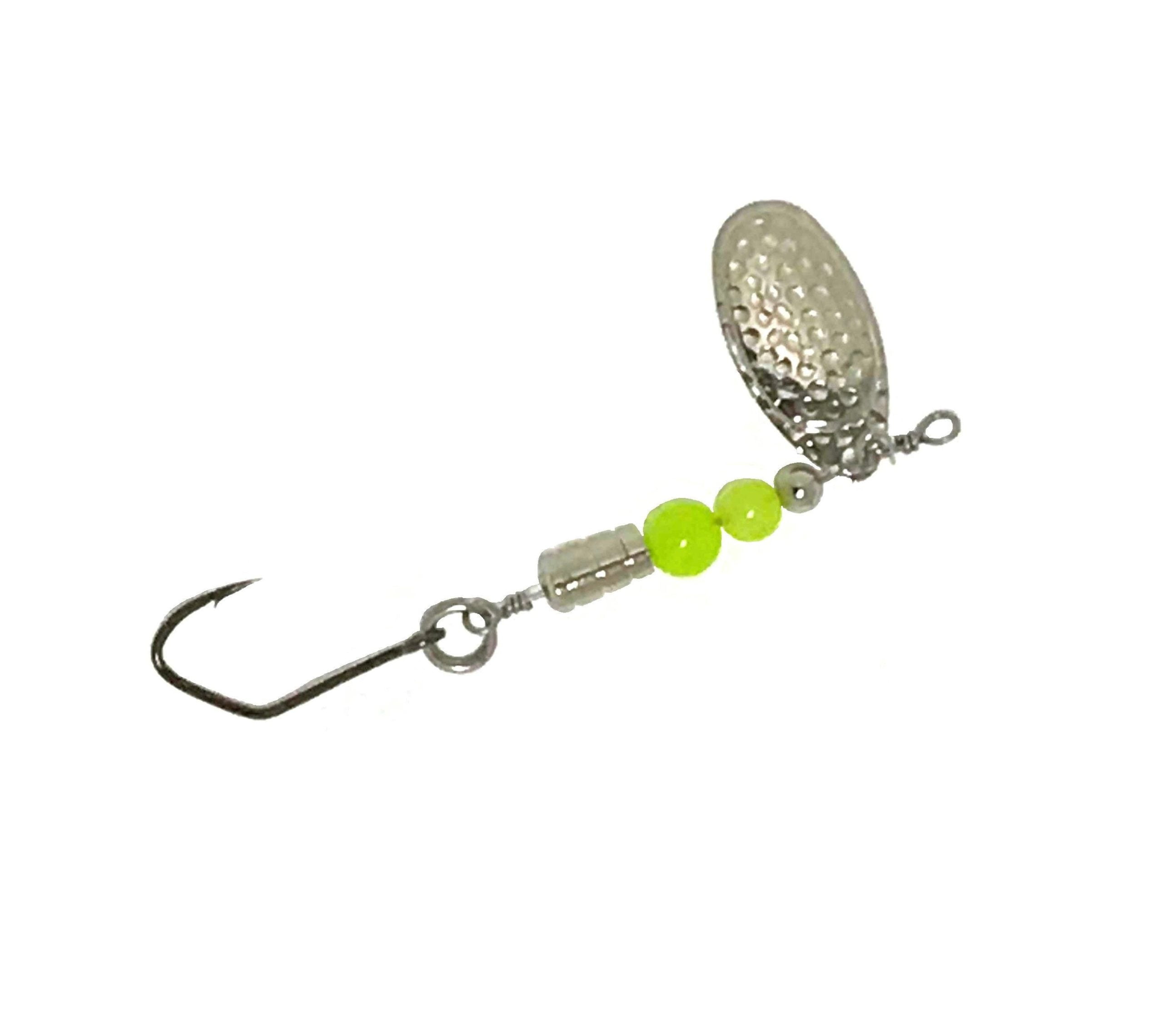 4 Hammered Nickel Neon Green Rock & Roll Casting Spinner by Stone Cold  Beads - Stone Cold Fishing Beads