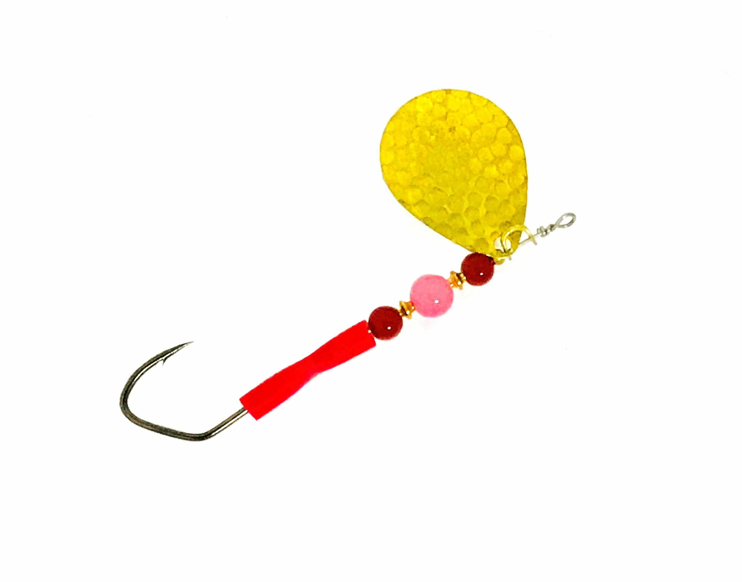 4.5 Colorado Hammered Brass Bubble Gum Dirty Troll Trolling Spinner By  SCB - Stone Cold Fishing Beads