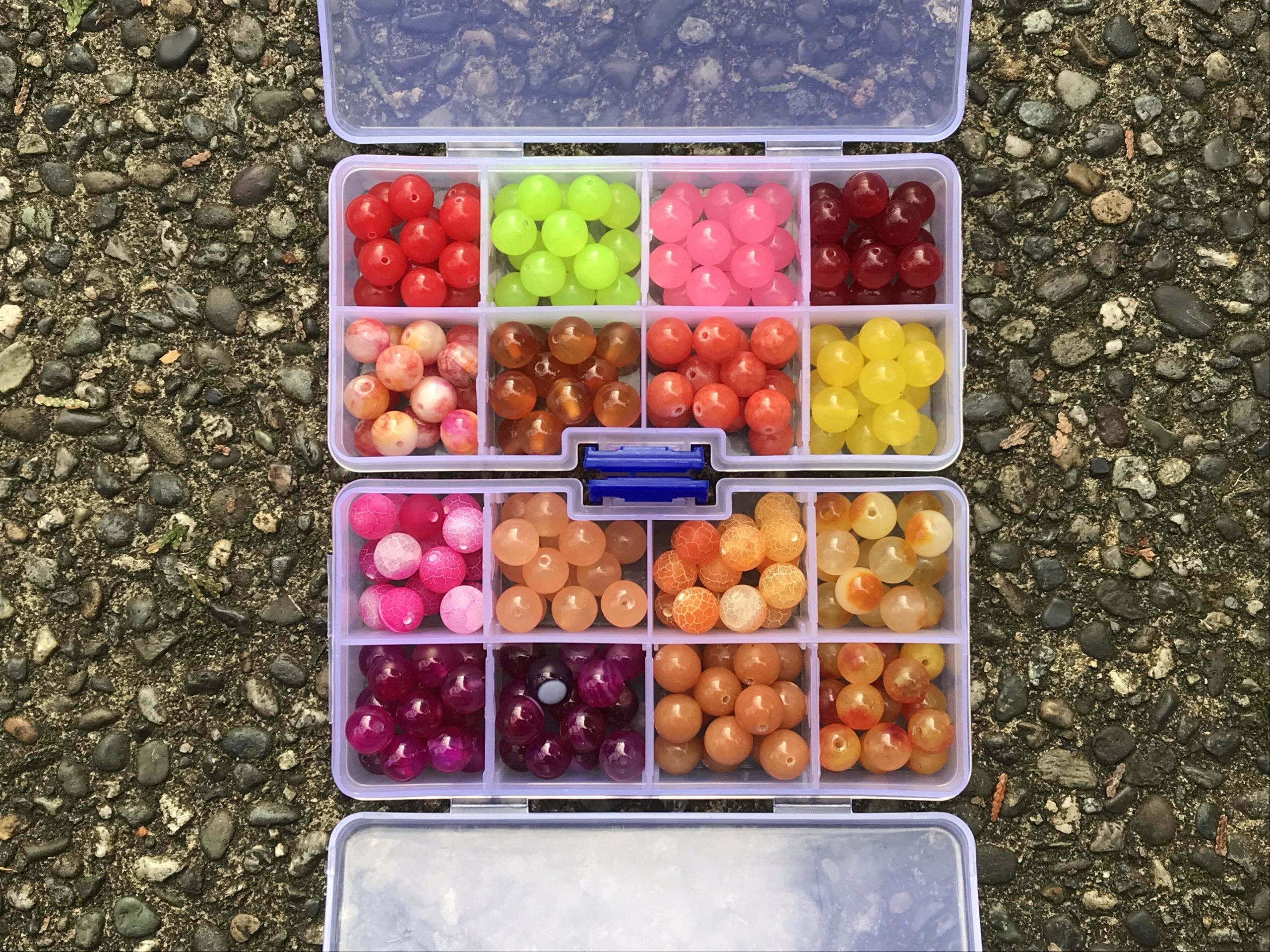 8 Color - 120 Count - 10mm Fishing Bead Combo Box Sets - Stone