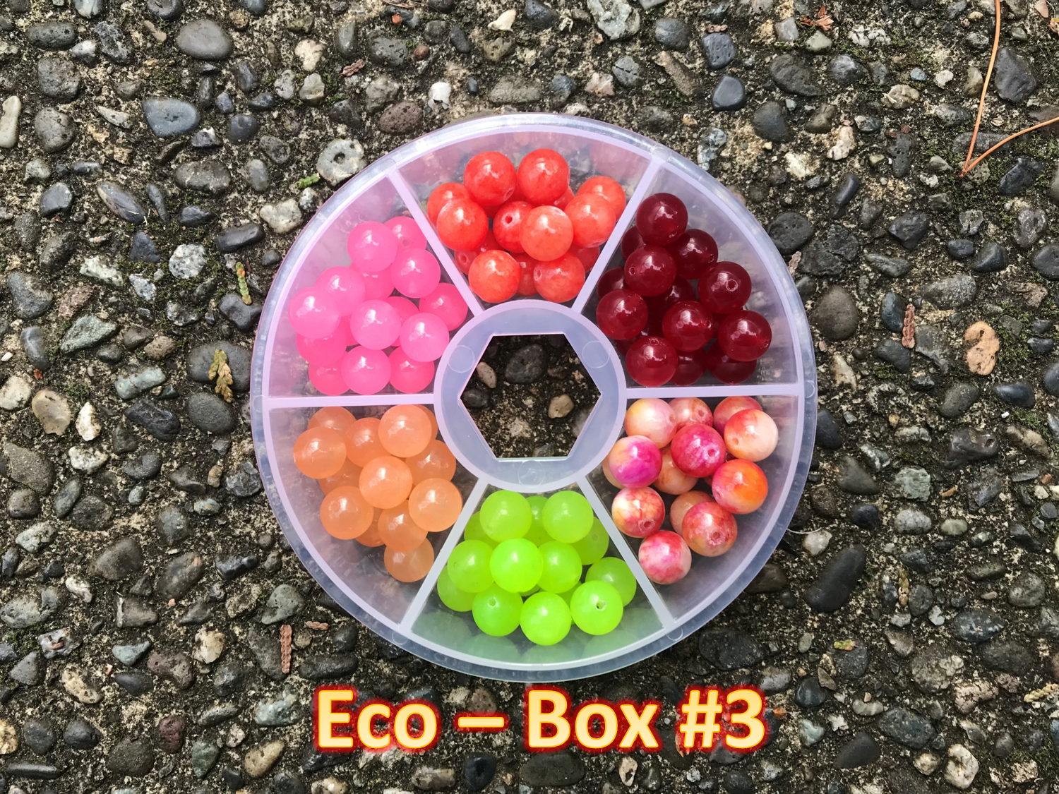 6 Color - 180 Count - 6mm Fishing Bead Wheel Combo Packs - Stone