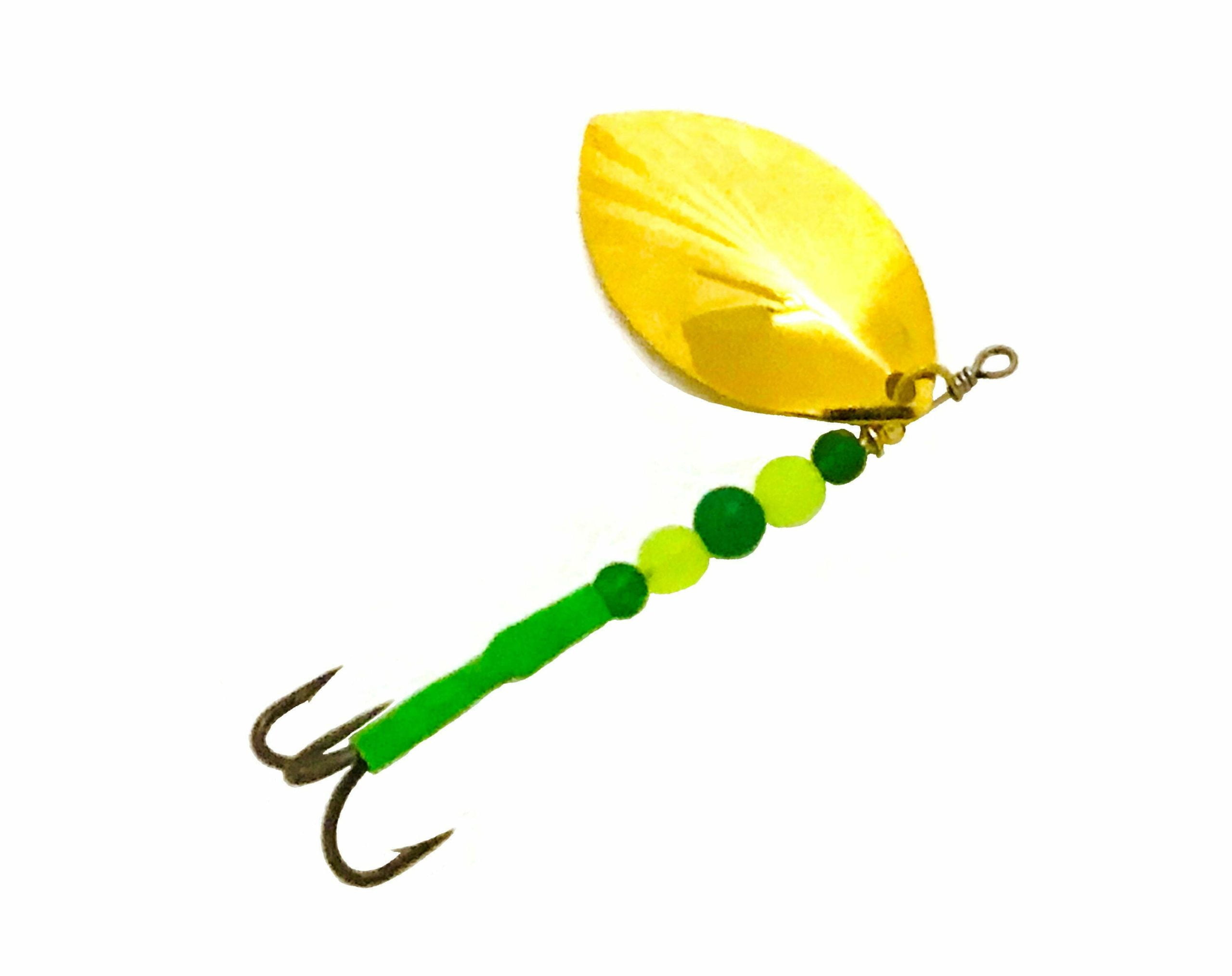 6 Fluted Gold Plated Olympic Green Machine Dirty Troll Elite Salmon,  Trout and Steelhead Trolling Spinner - Stone Cold Fishing Beads
