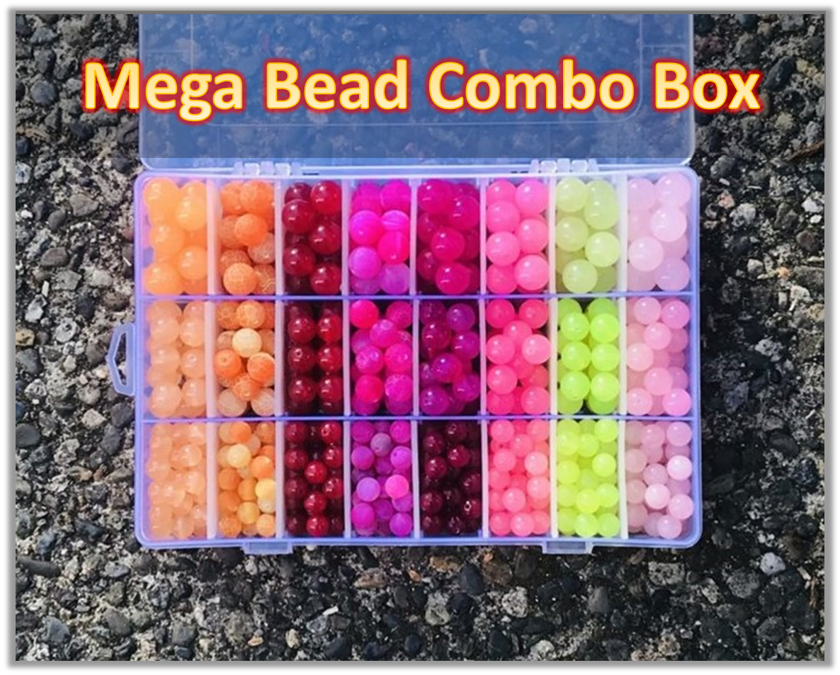 8 Color - 680 or 1080 Count - Fishing Guide / Pro Staff Stone Cold Beads  Mega Combo Box - Stone Cold Fishing Beads