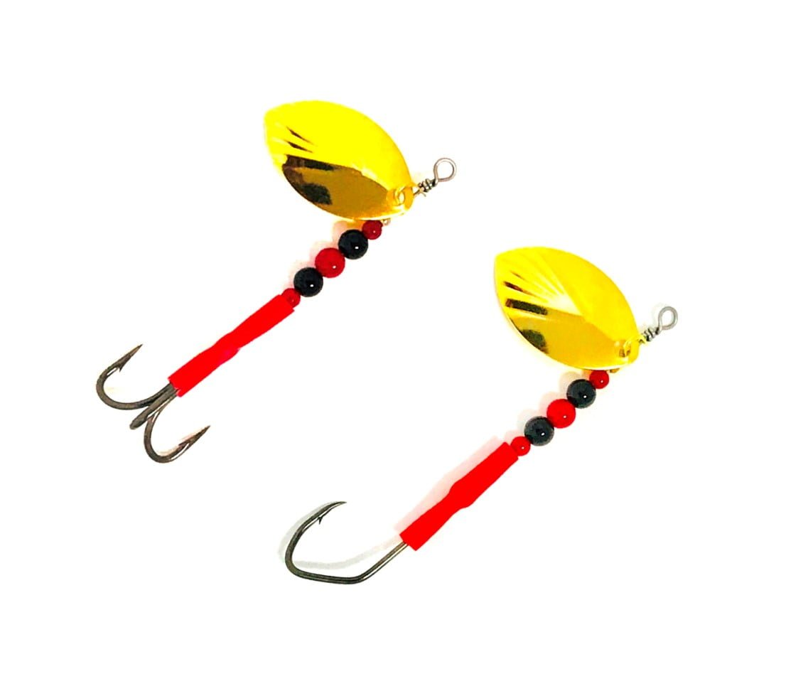 SCB Dirty Troll Elite #4 Gold Plated Fluted Cascade Red Dragon Trolling  Spinners for salmon, trout and steelhead - Stone Cold Fishing Beads