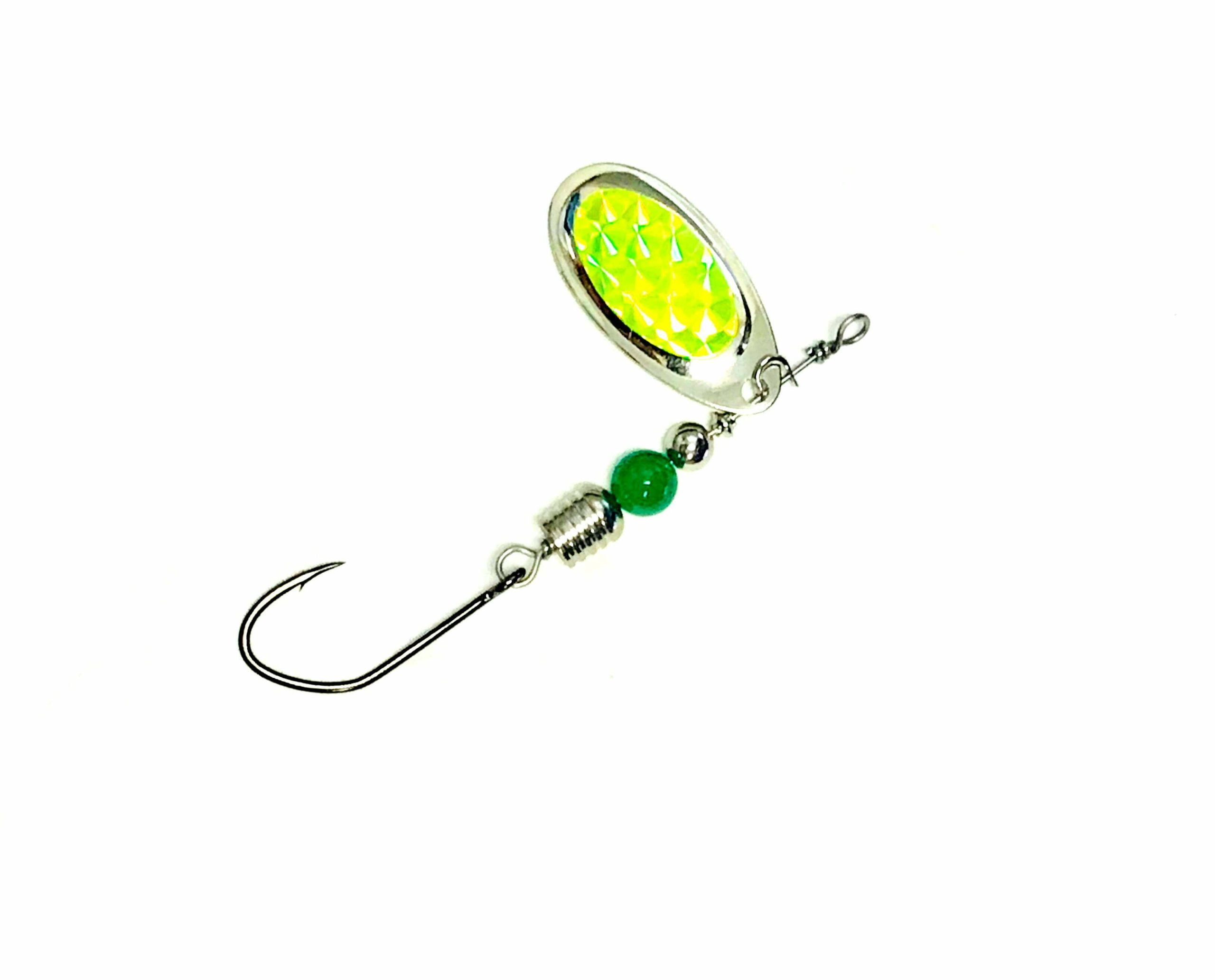 4 Prism Foiled Nickel French Blade Blue Gill Rock & Roll Casting Spinner  by SCB - Stone Cold Fishing Beads