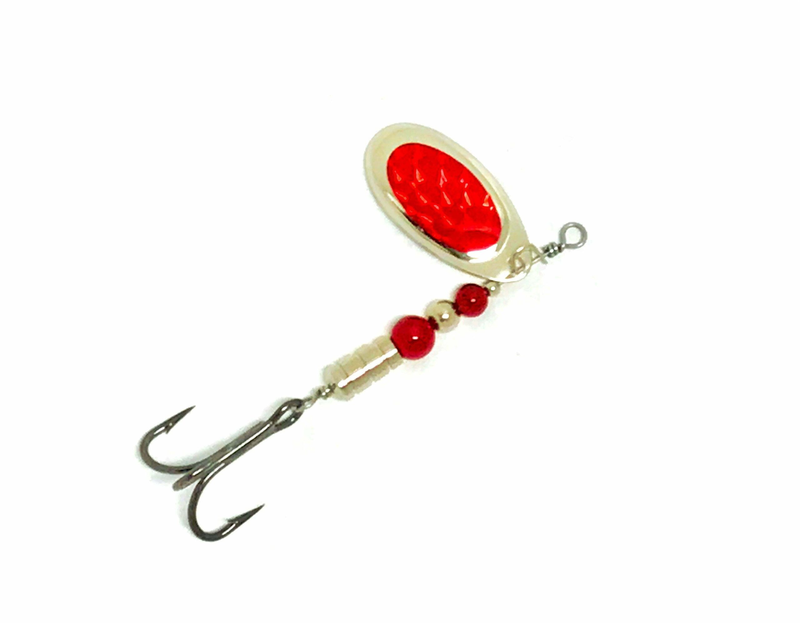 4 Red Prism Foil Smooth Nickel French Blade Bloody Chrome Rock & Roll  Casting Spinner by SCB - Stone Cold Fishing Beads %